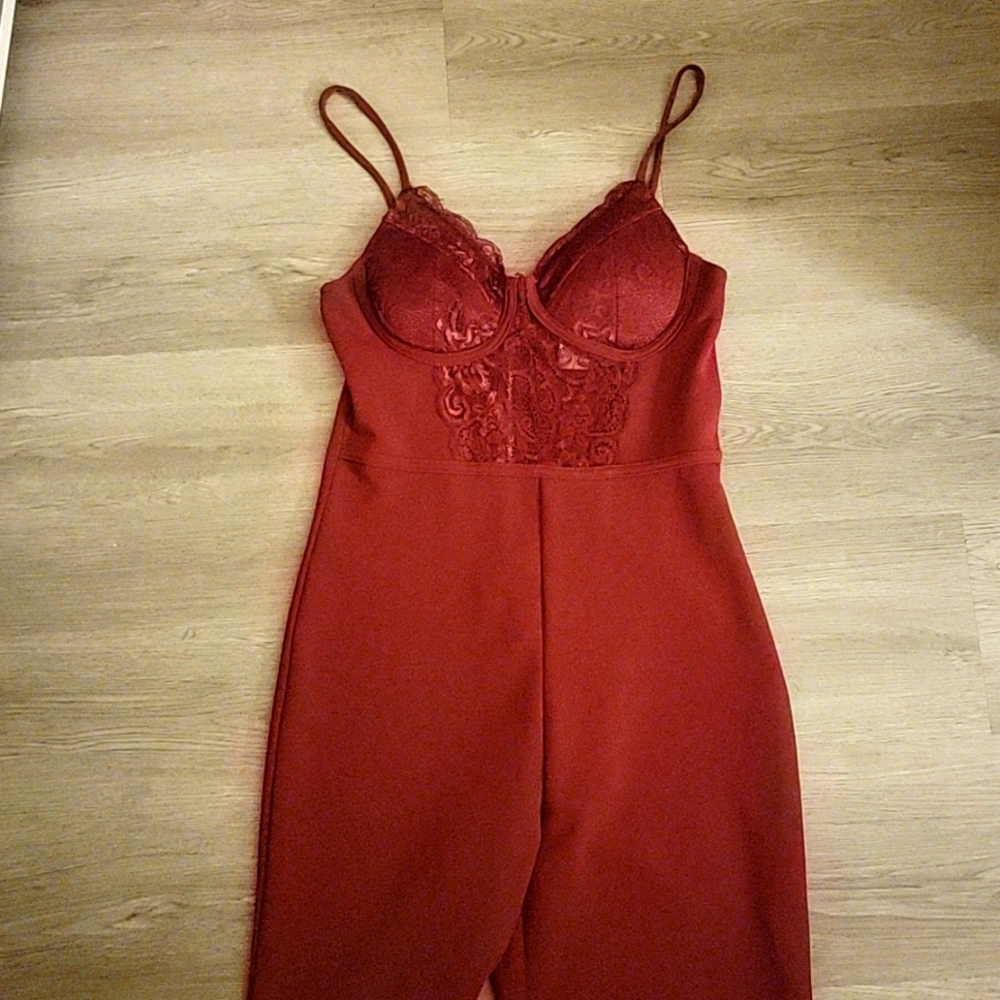 Burgandy jumpsuit